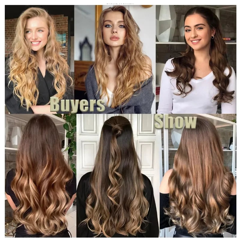 18-Inch Wavy Clip-In Synthetic Hair Extension Set