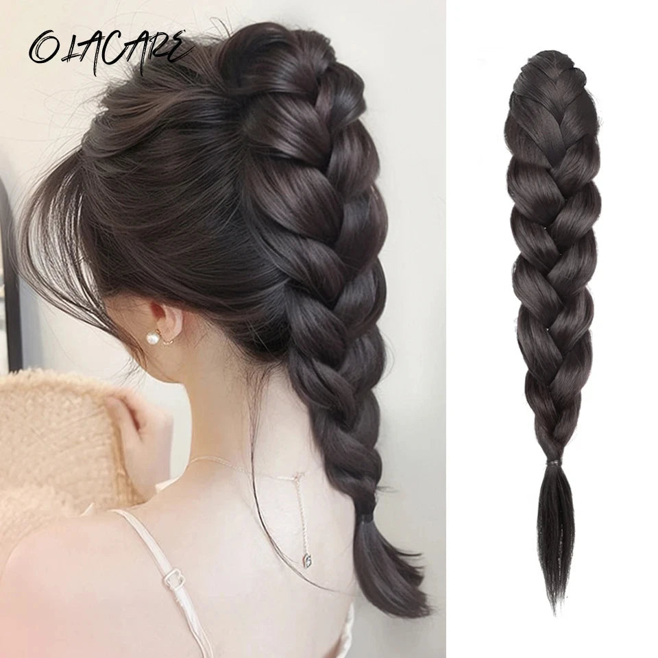 Clip-On Braided Ponytail Hair Extension for Instant Voluminous Styles - 7