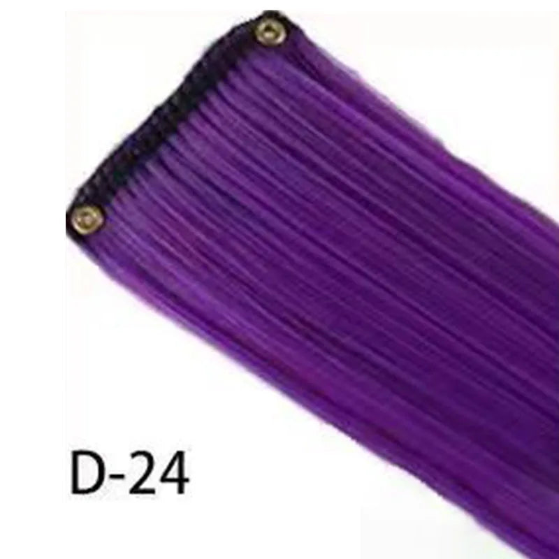 10pc Clip-In Colored Synthetic Hair Extensions for Instant Highlights