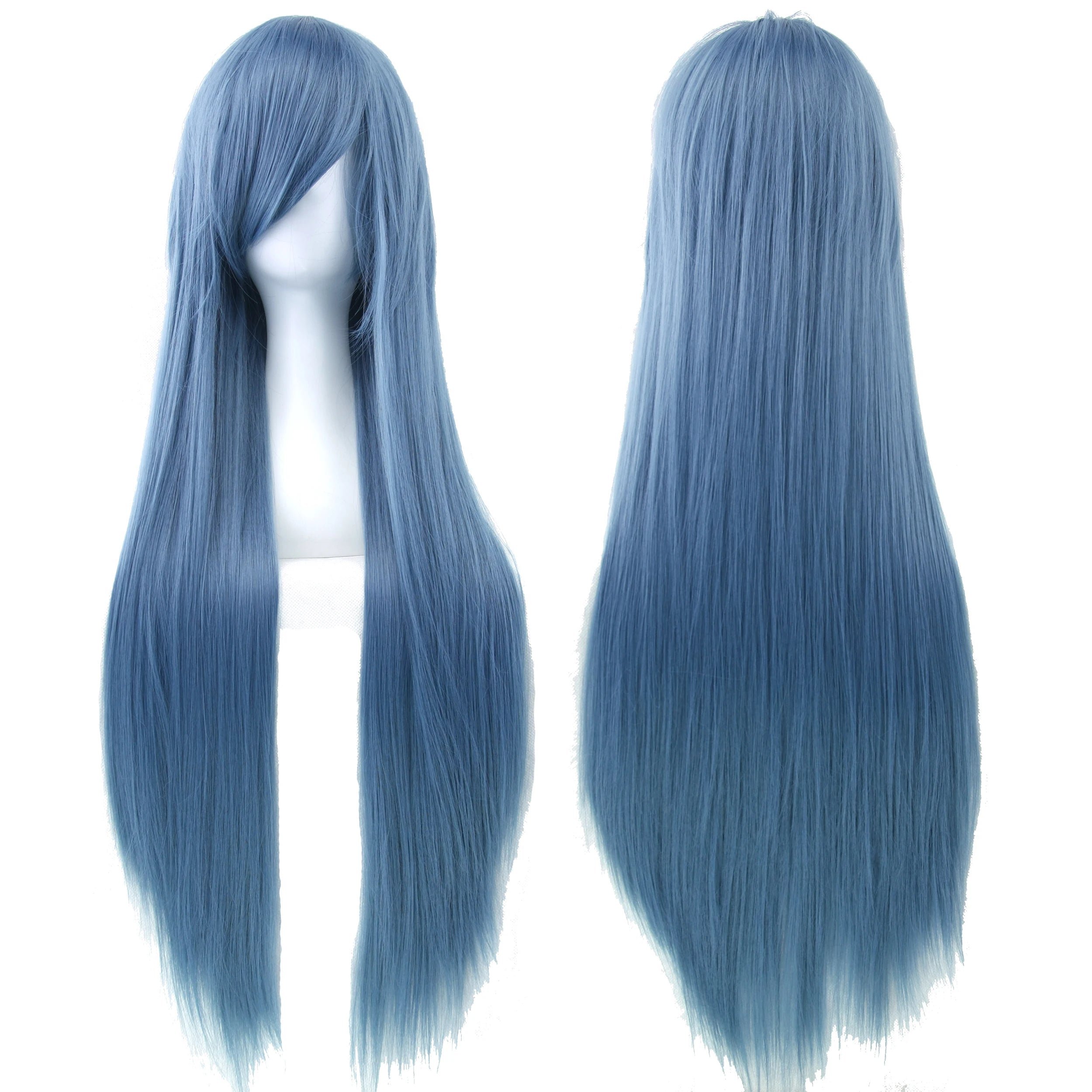 80cm Long Straight Synthetic Wig for Cosplay and Costume Parties - 12