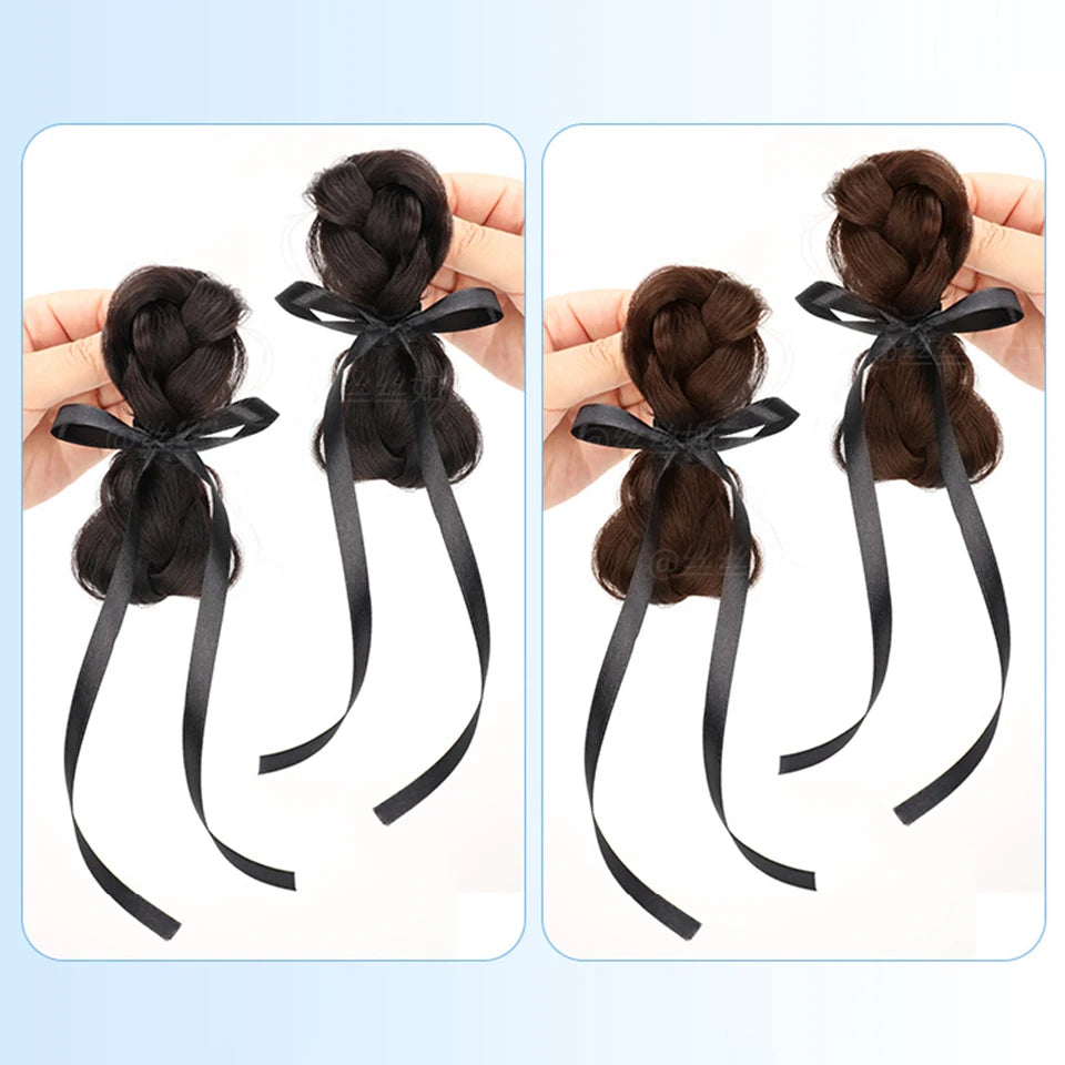 Synthetic Braid Hair Scrunchie for Instant Messy Bun Updos - 11