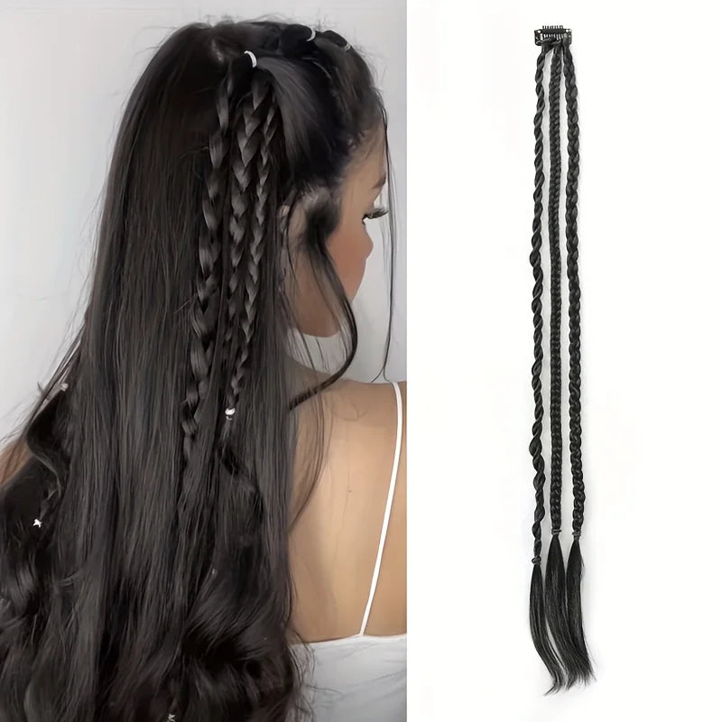 22-Inch Clip-In Braided Hair Extensions for Instant Volume