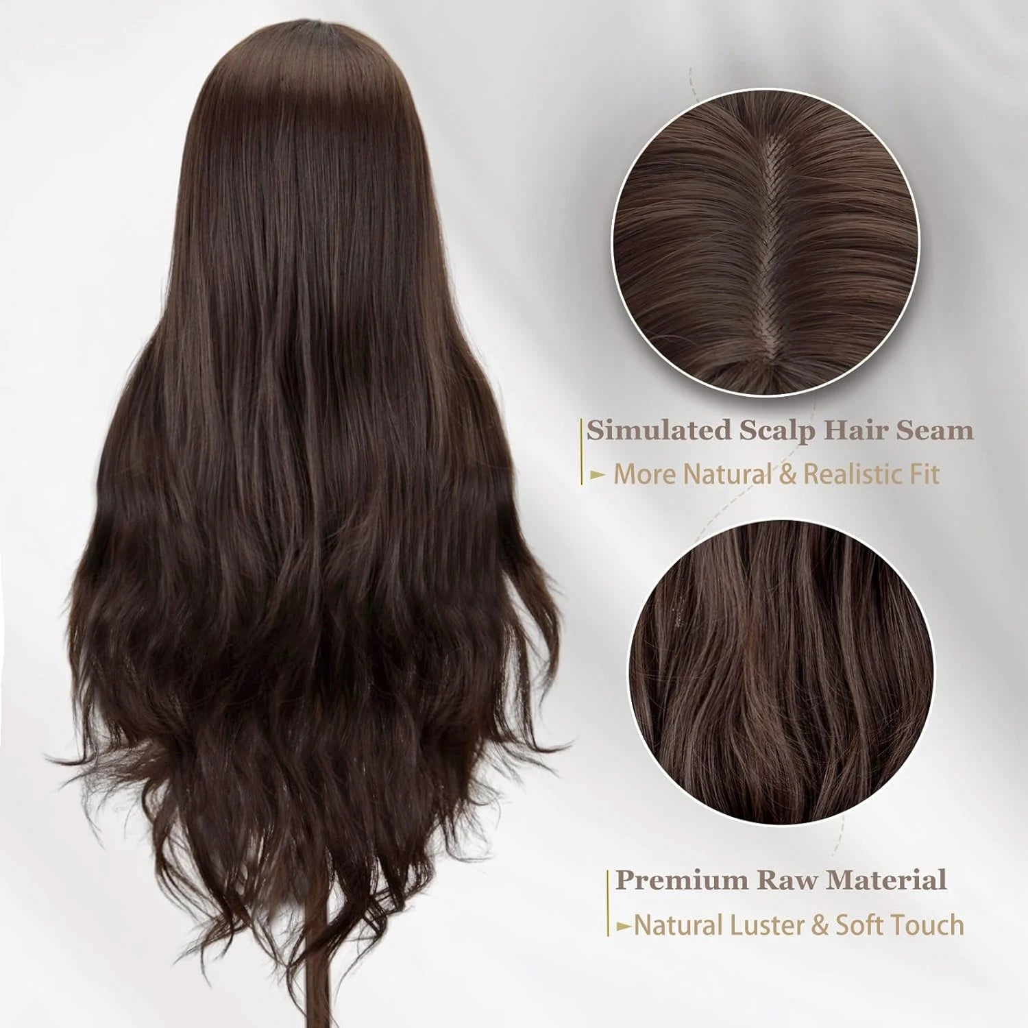 Natural Wavy Long Synthetic Wig for Daily Wear and Styling - 5
