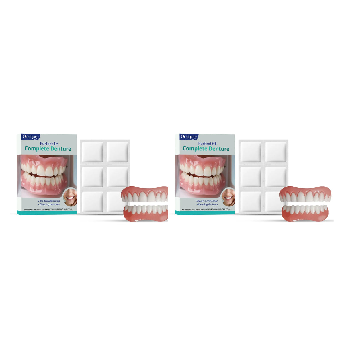 Cosmetic Denture Kit for Covering Missing or Stained Teeth