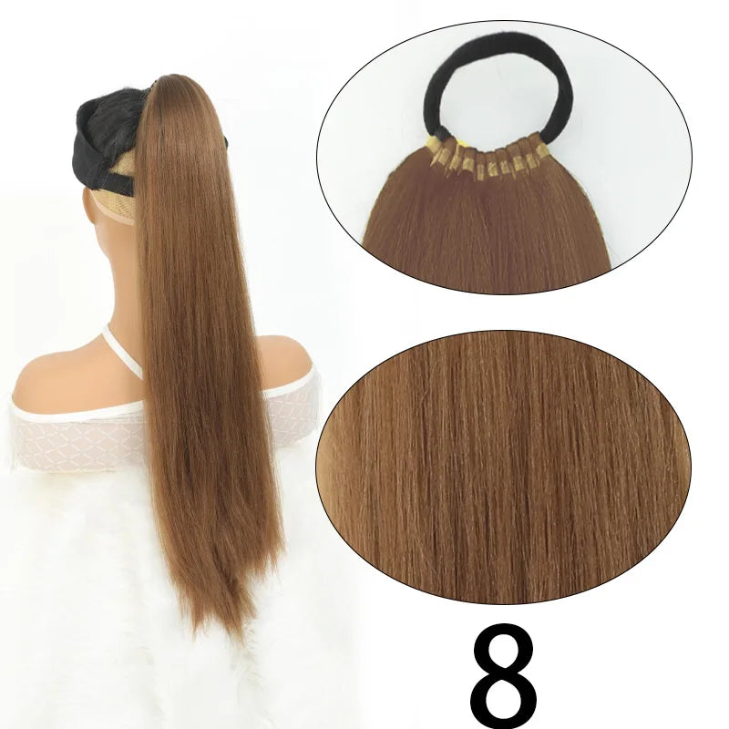 Long Straight Wrap-Around Ponytail Extension for Instant Volume