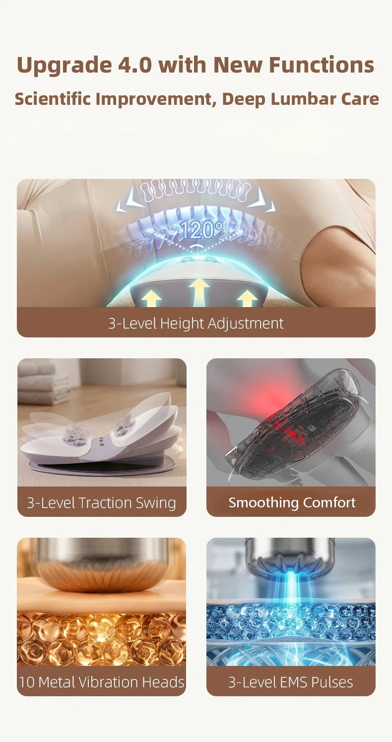 Electric Lumbar Traction Massager for Lower Back Pain and Spine Relief - 8