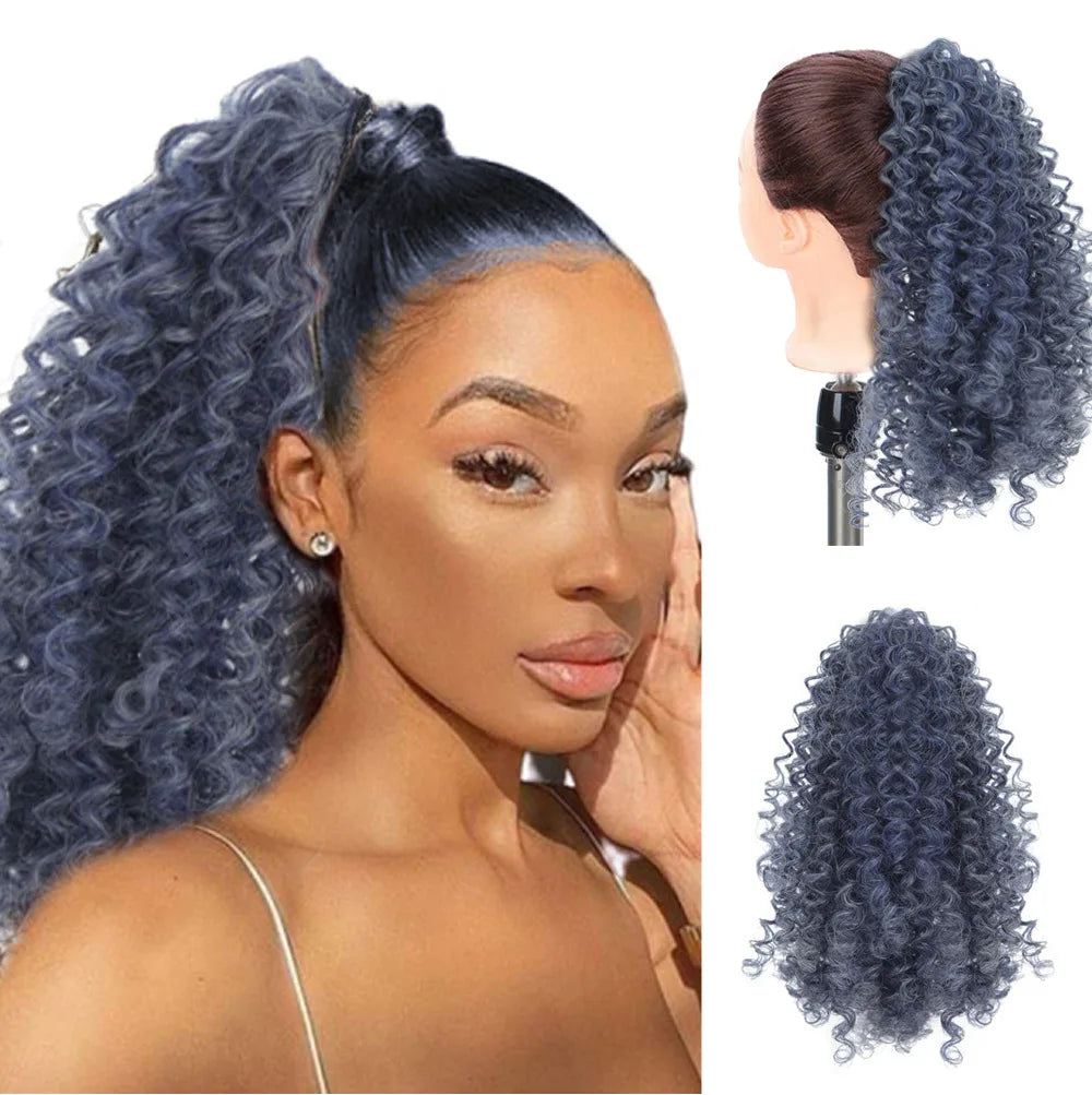 Afro Kinky Curly Drawstring Ponytail Extension
