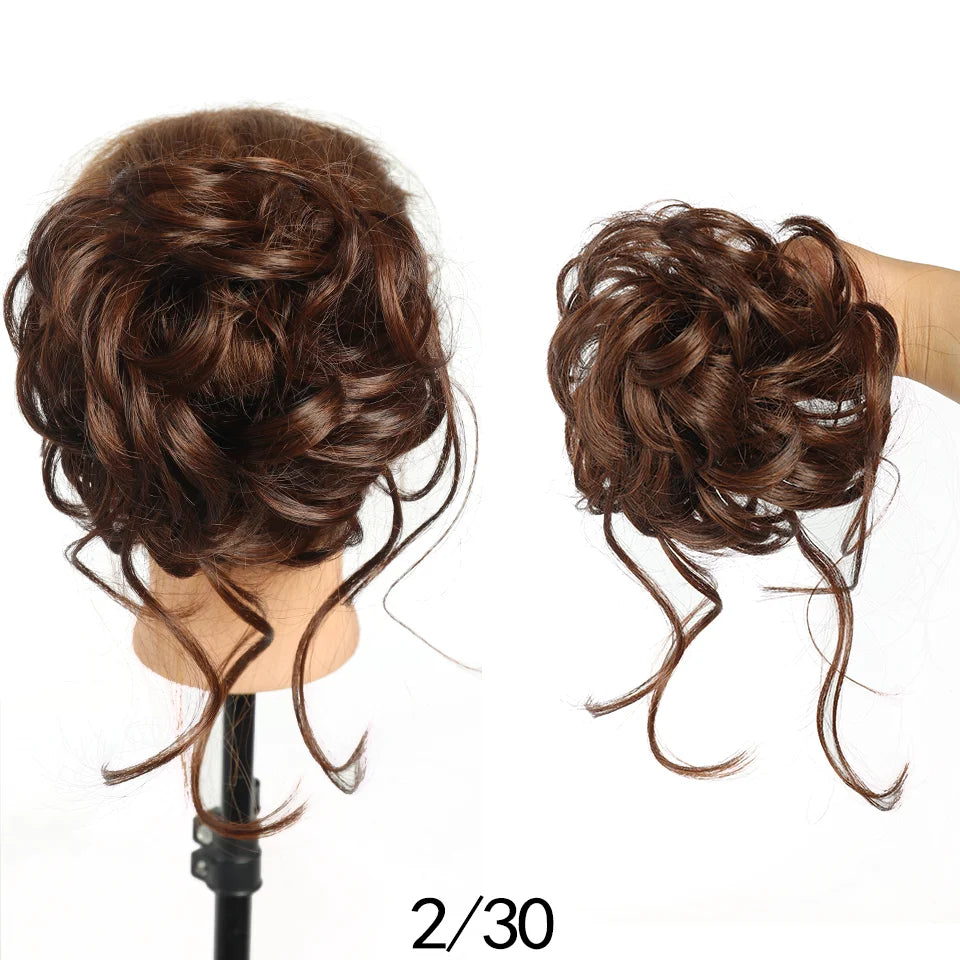Curly Messy Bun Hair Extension Scrunchie for Instant Volume