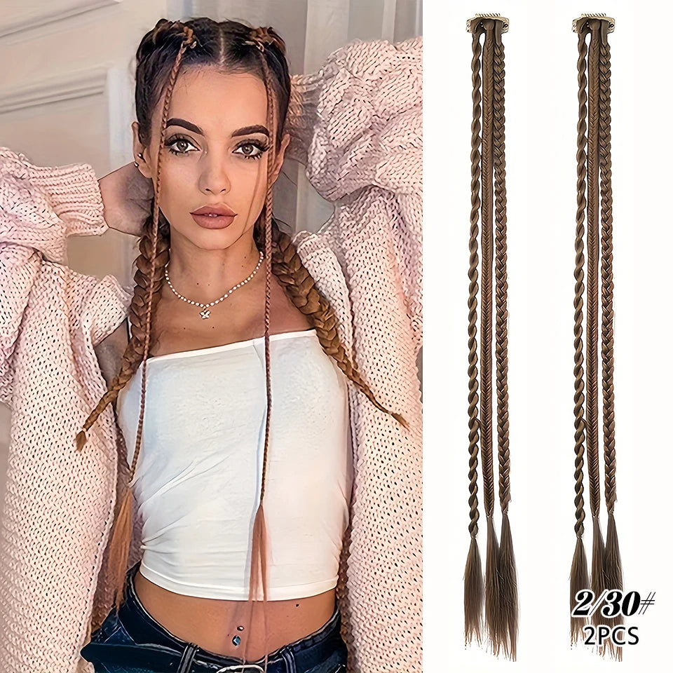 Triple Braid Clip-In Hair Extensions for Instant Styling