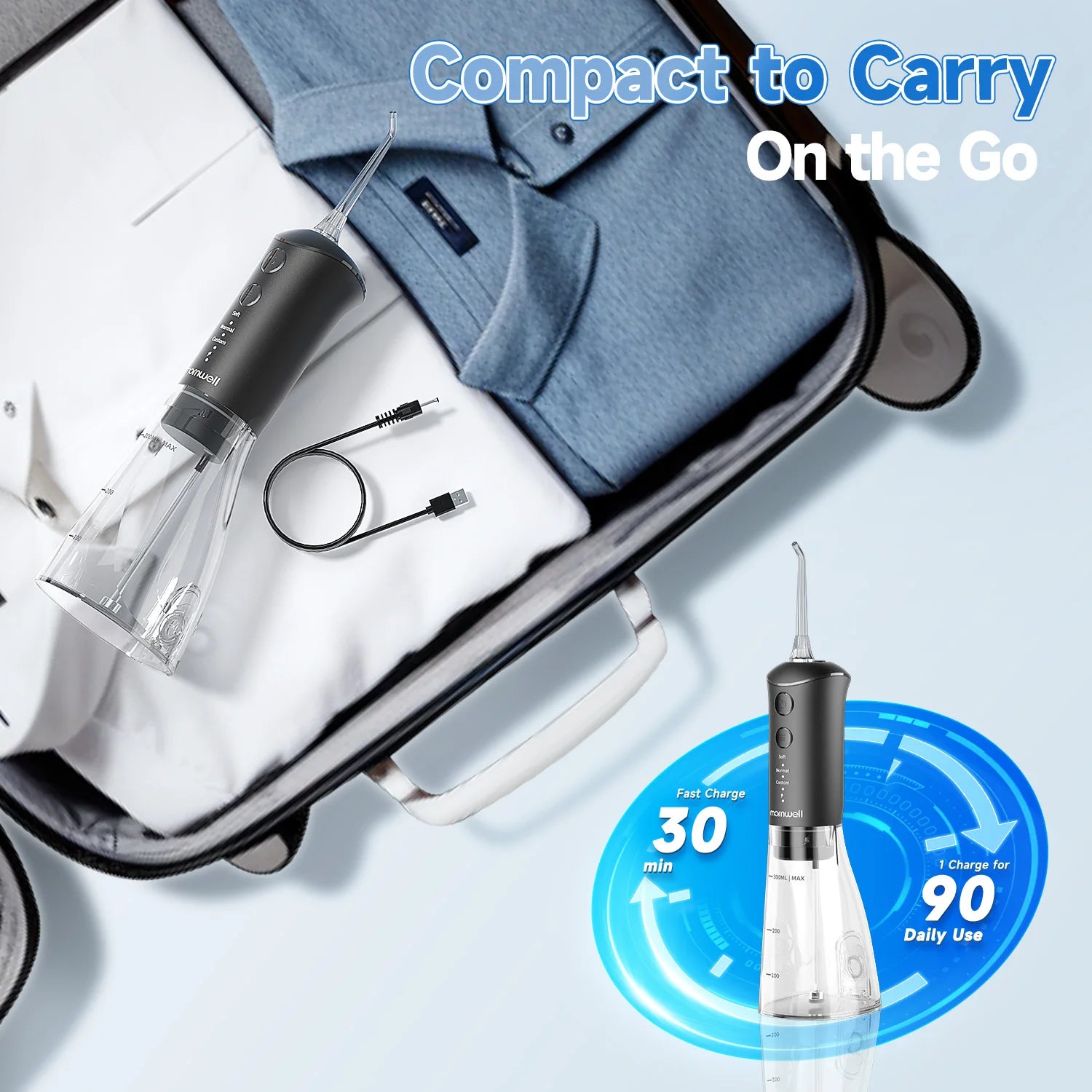 Portable Sonic Electric Toothbrush and Oral Water Flosser Hygiene Set - 13