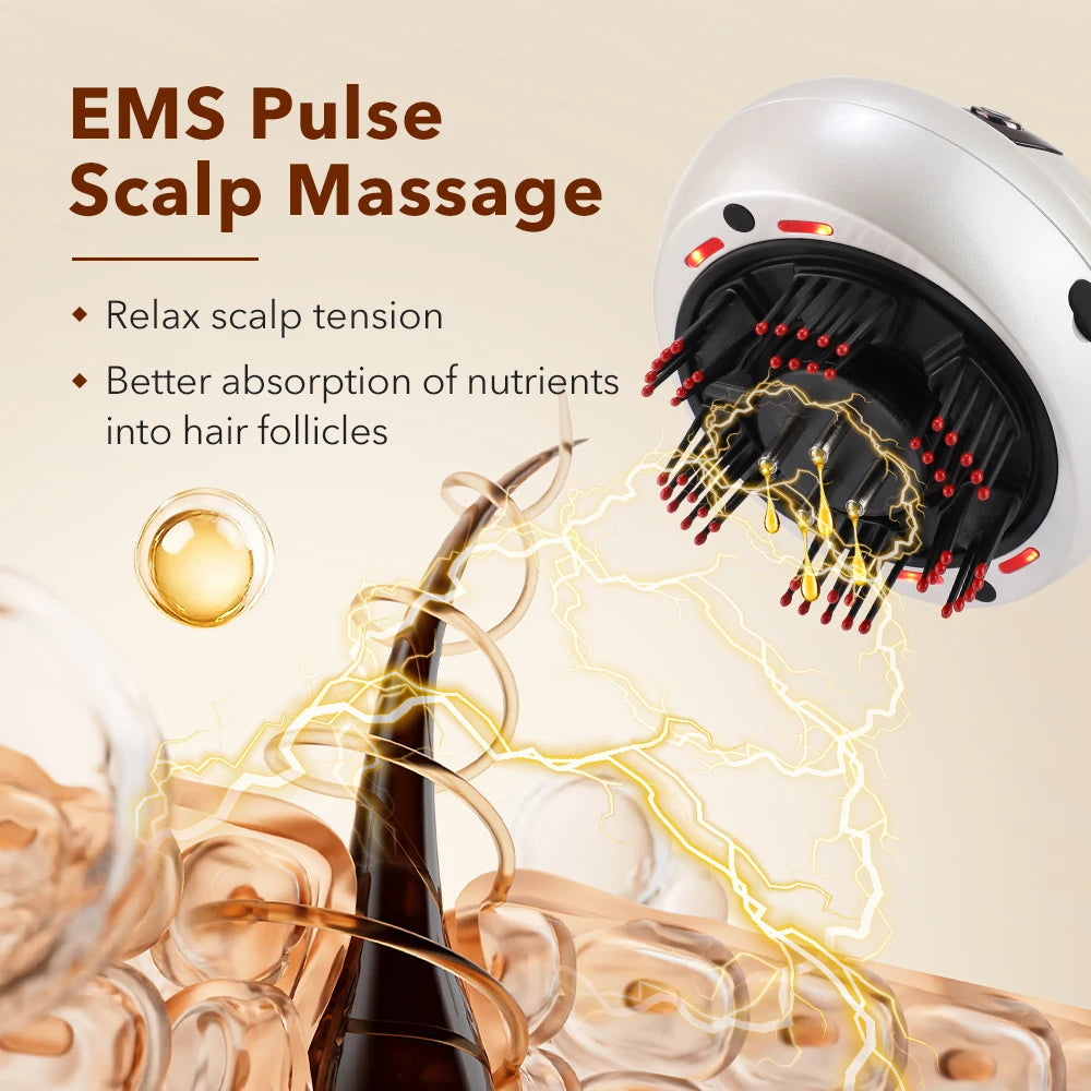 Electric Scalp Massager and Hair Oil Applicator with LED Light Therapy - 4
