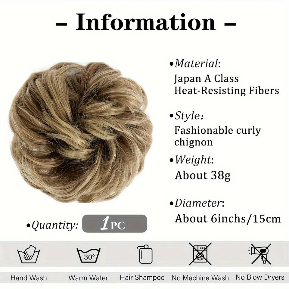 Synthetic Braid Hair Scrunchie for Instant Messy Bun Updos