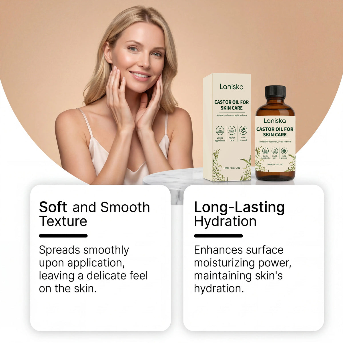 Cold Pressed Castor Oil for Skin Hydration and Body Massage