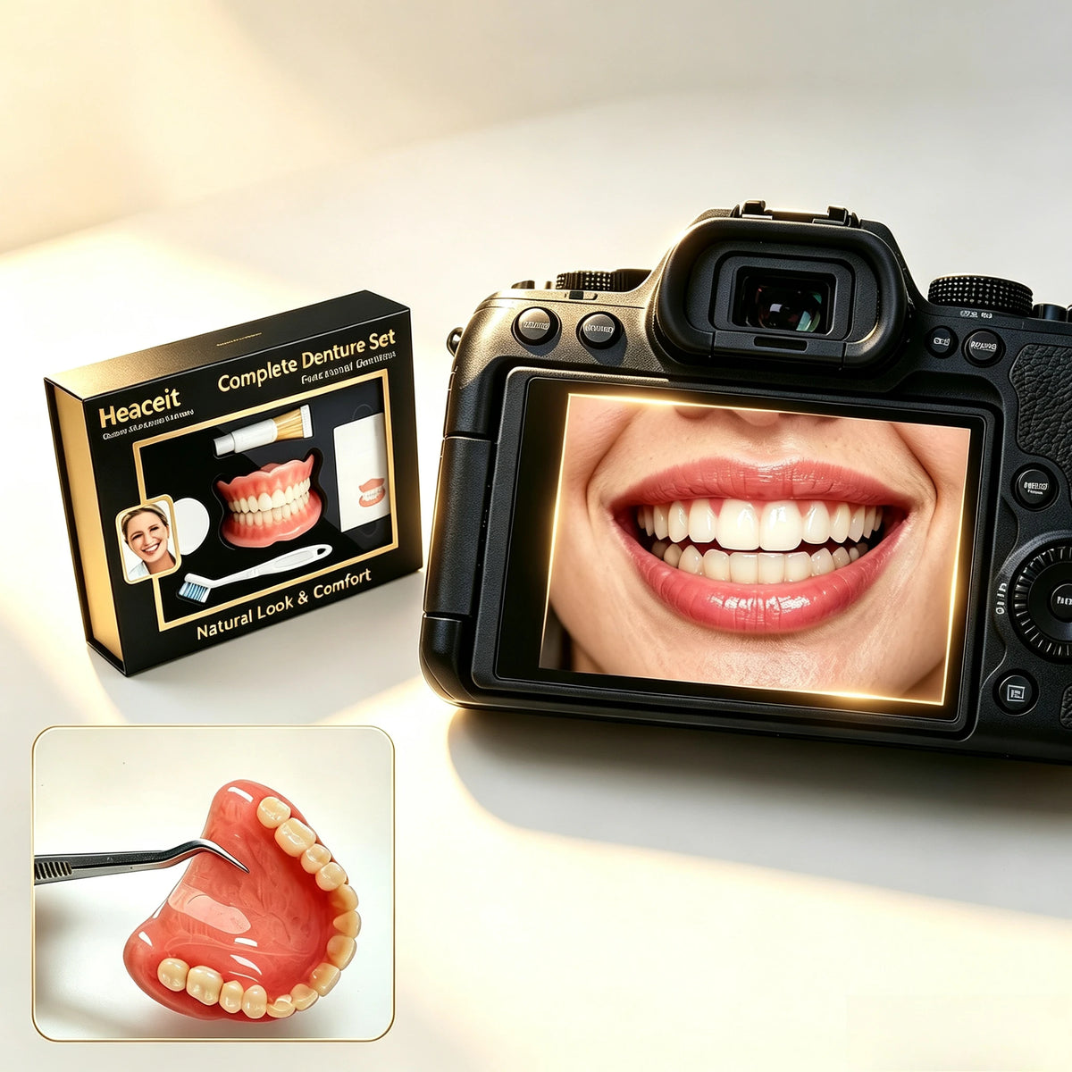 Comfort Fit Realistic Silicone Denture Set for Daily Smile Enhancement