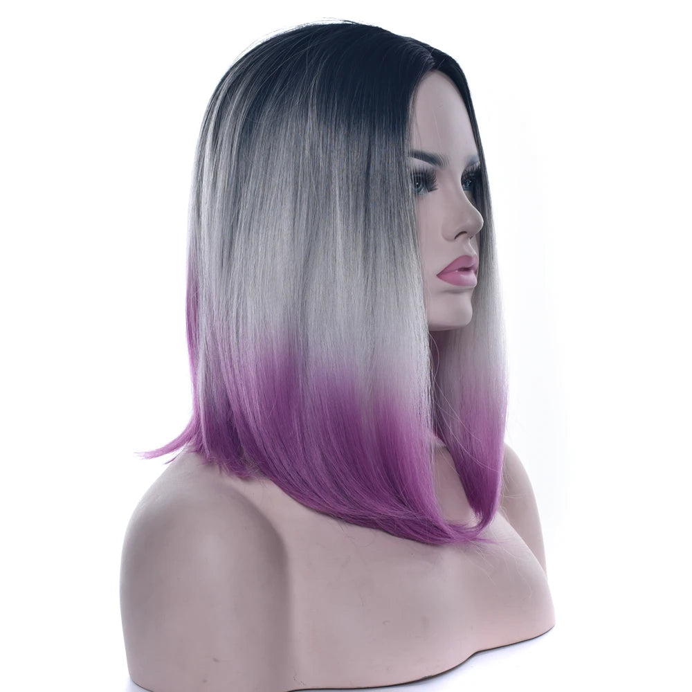 Short Ombre Bob Wig for Daily Wear and Cosplay - 5