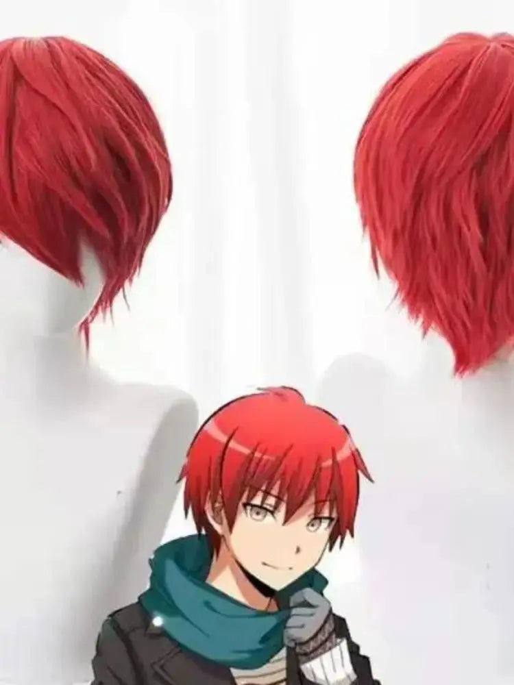 Short Flame Red Cosplay Wig for Anime Characters - 3