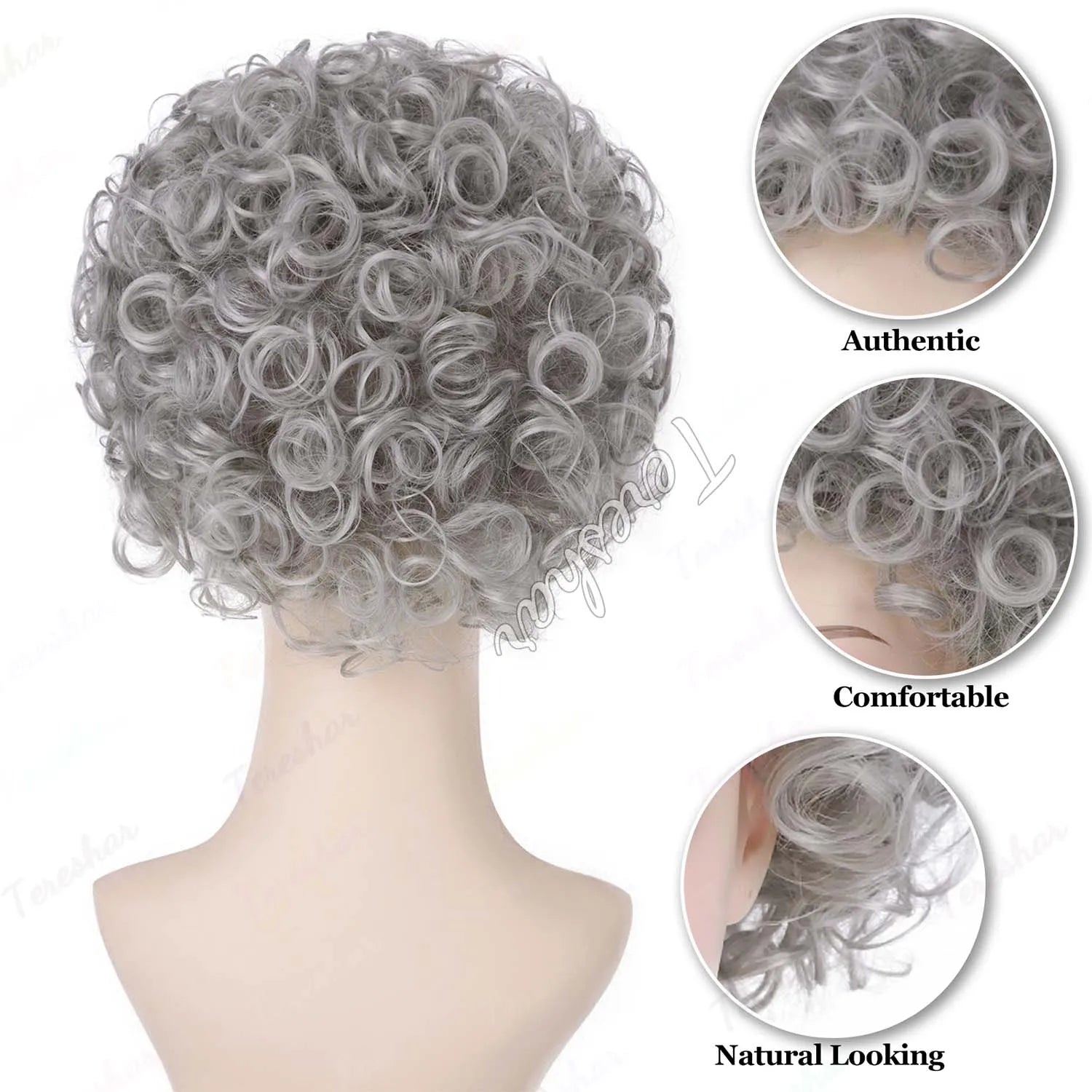 Kids Old Lady Costume Granny Wig Set for 100th Day of School Halloween - 3