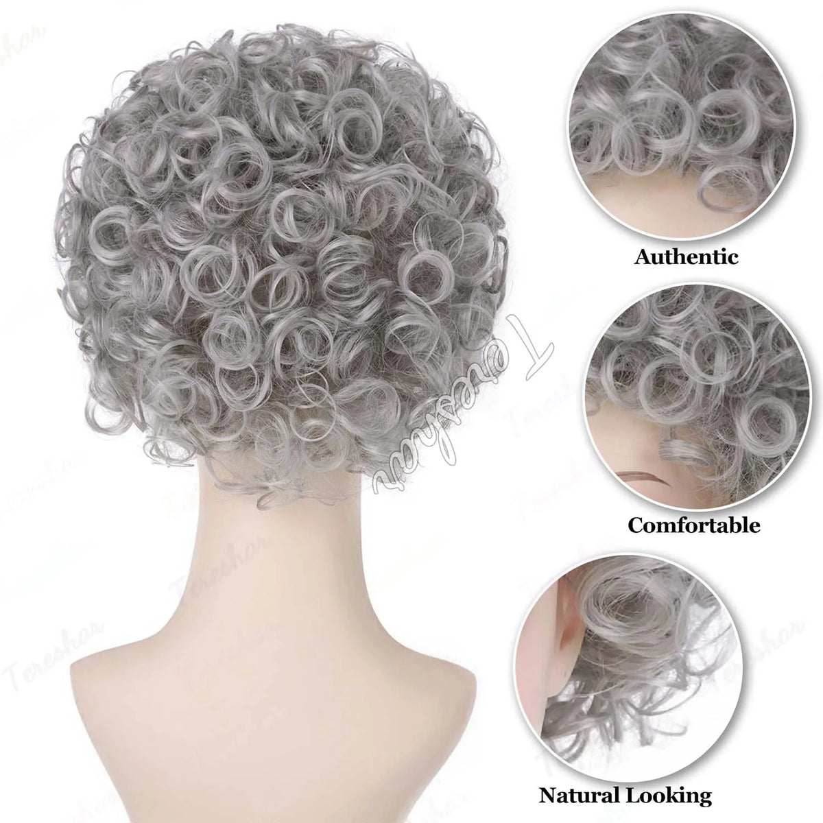 Kids Old Lady Costume Granny Wig Set for 100th Day of School Halloween