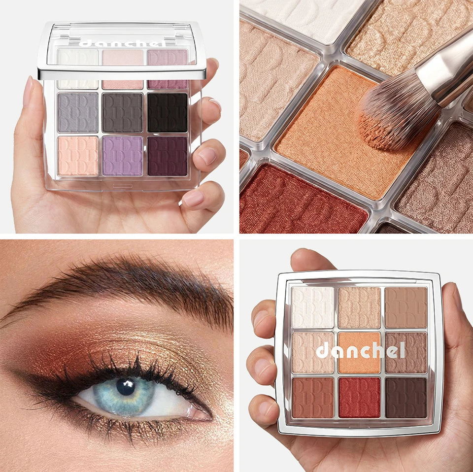 9-Color Pigmented Eyeshadow Palette for Versatile Makeup Looks - 20