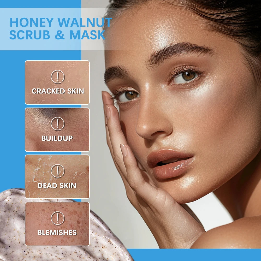 Honey Walnut Facial Exfoliating Scrub and Moisturizing Face Mask - 4