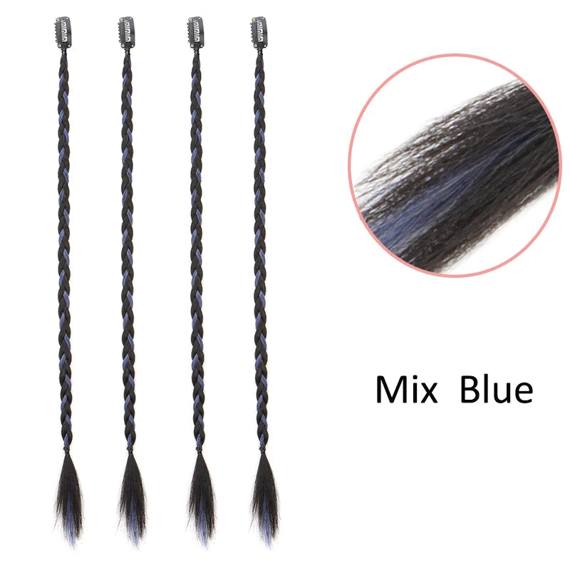 20-Inch Clip-In Synthetic Box Braid Hair Extensions