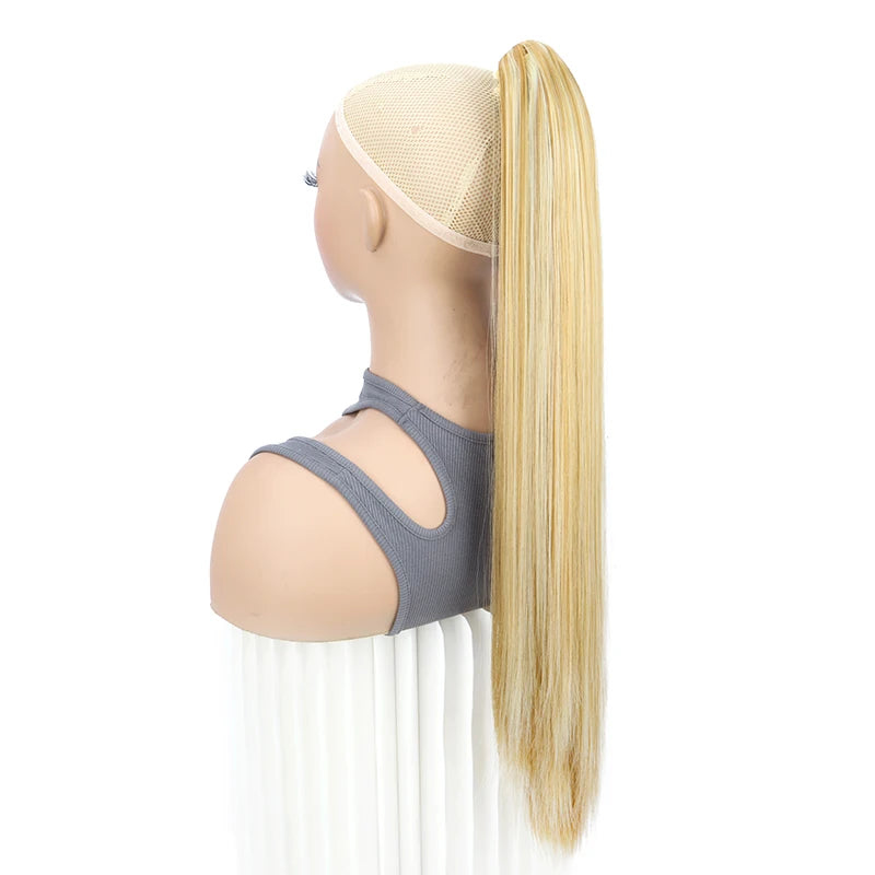 24-Inch Long Straight Claw Clip-On Ponytail Hair Extension - 7