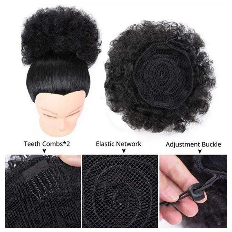 Afro Curly Drawstring Bun Hair Extension