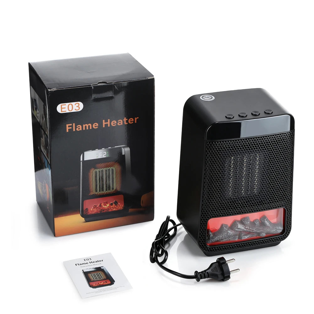 Portable Electric Ceramic Space Heater with Digital Display and Timer - 20