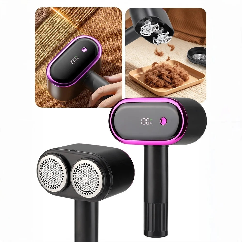 Rechargeable Electric Fabric Shaver with 5 Speed Settings and LED Display