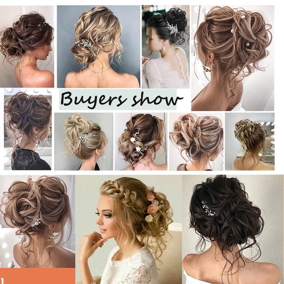 Messy Wavy Claw Clip Hair Bun Extension for Instant Volume