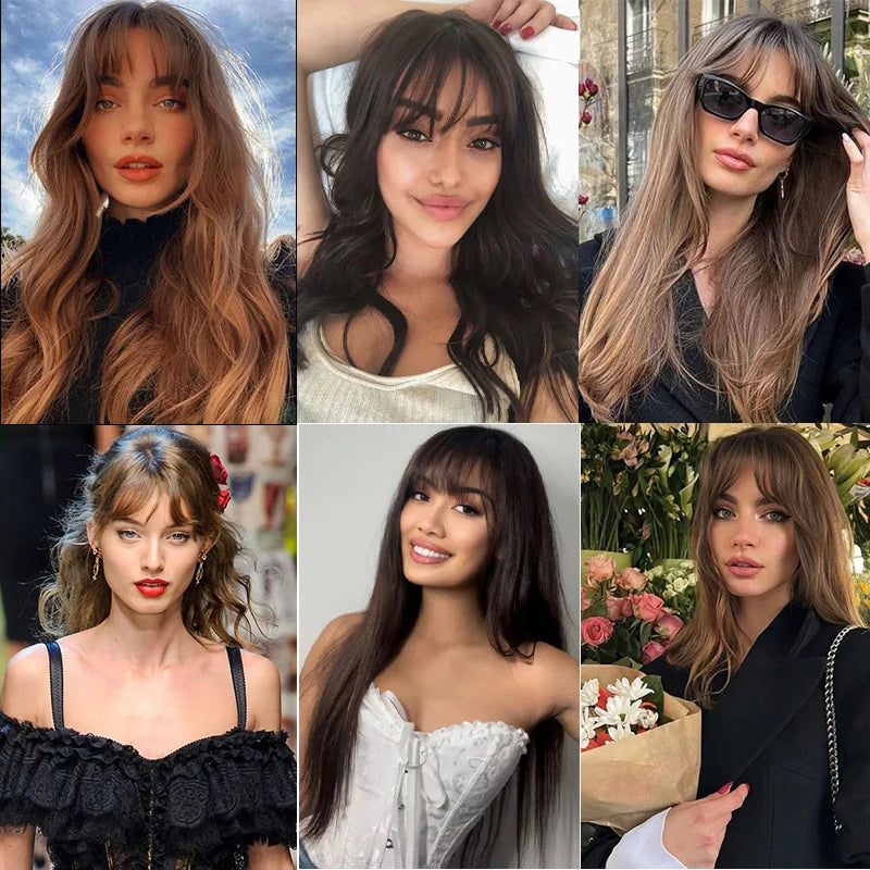 Clip-In Synthetic Wispy Bangs Hair Extension with Temples