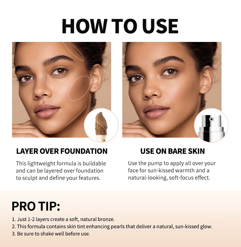 Hydrating Bronzing and Shaping Serum for Natural Face Contouring