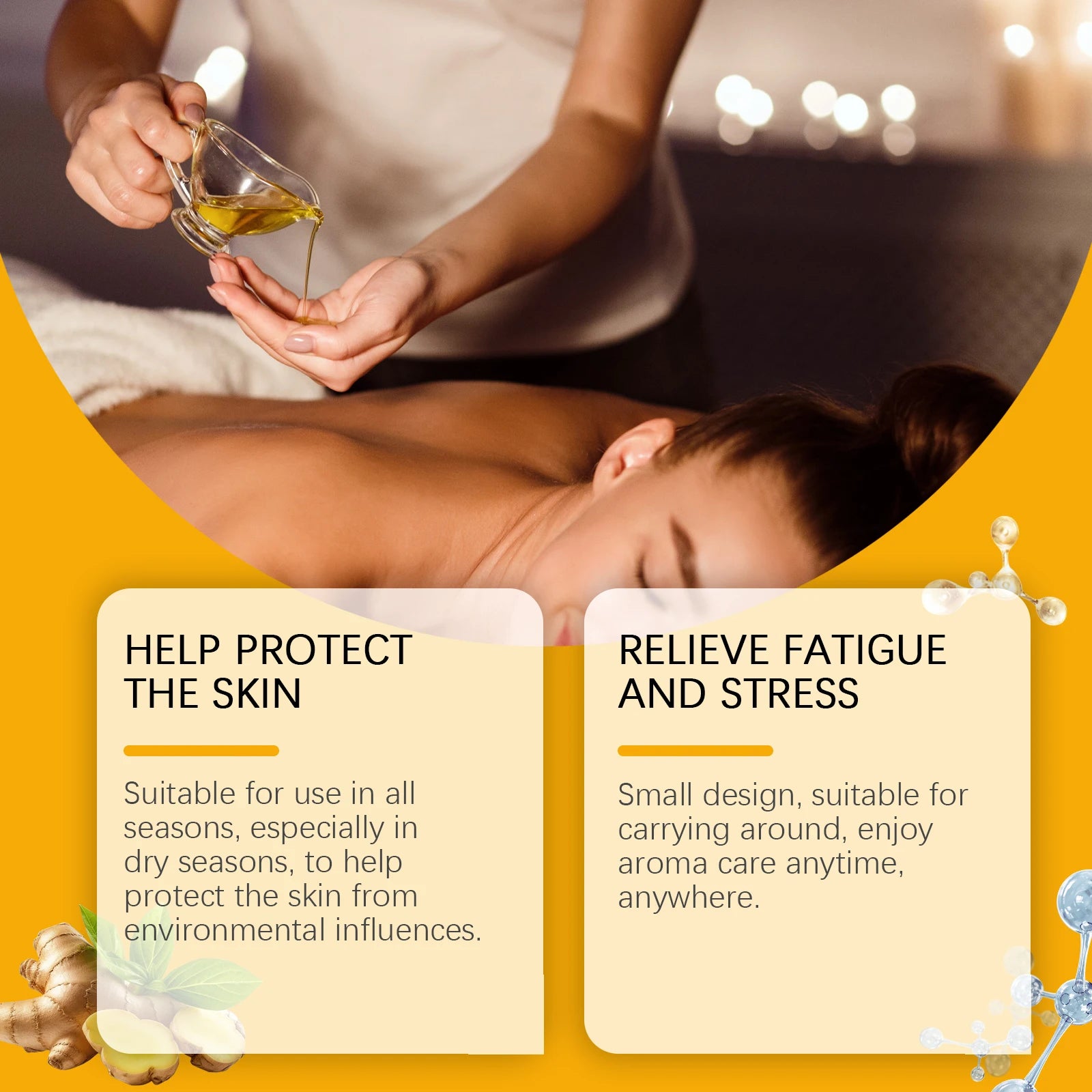 Ginger Essential Massage Oil for Muscle Relief and Skin Nourishment - 10