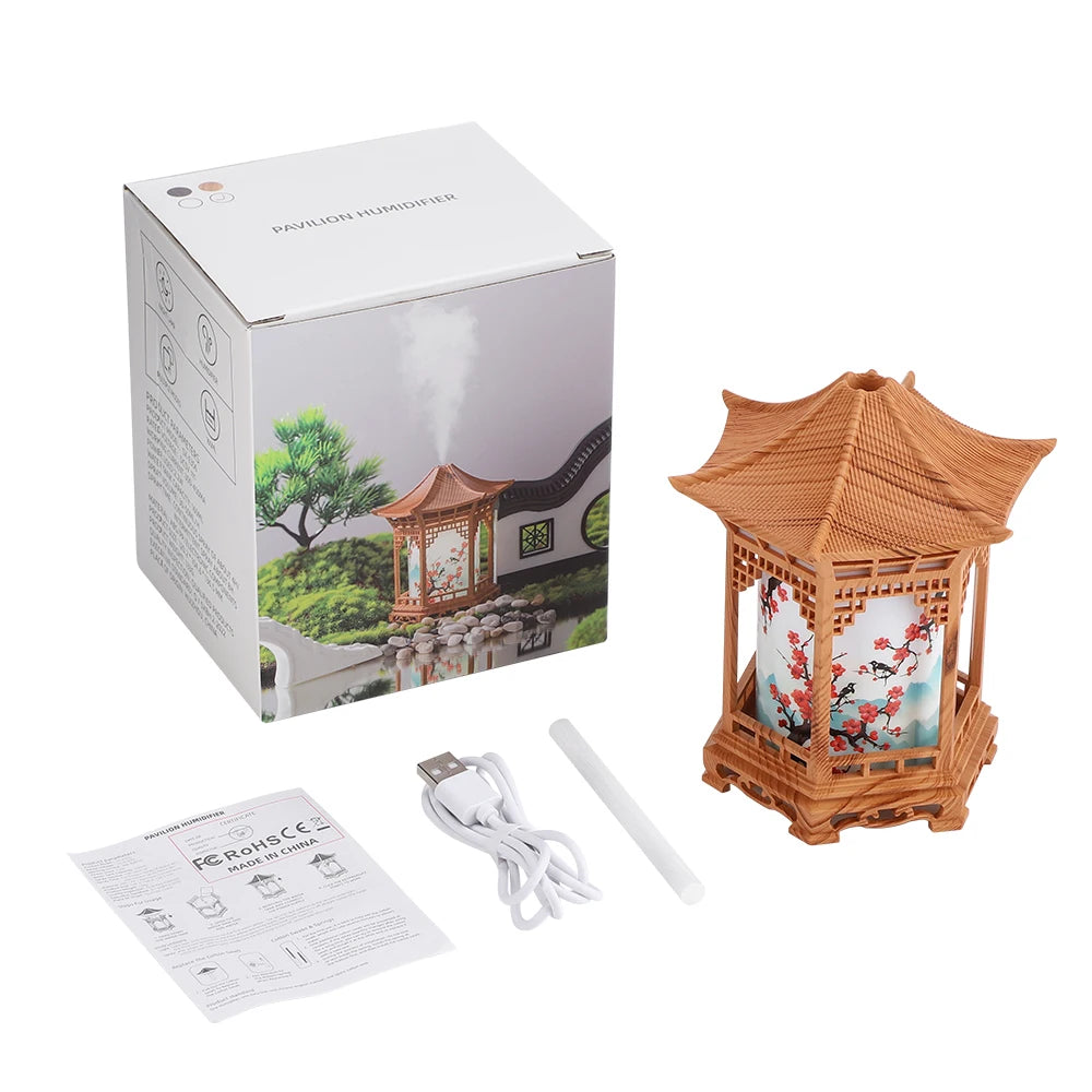 Oriental Pavilion Desktop Humidifier and Soothing Night Light Decor