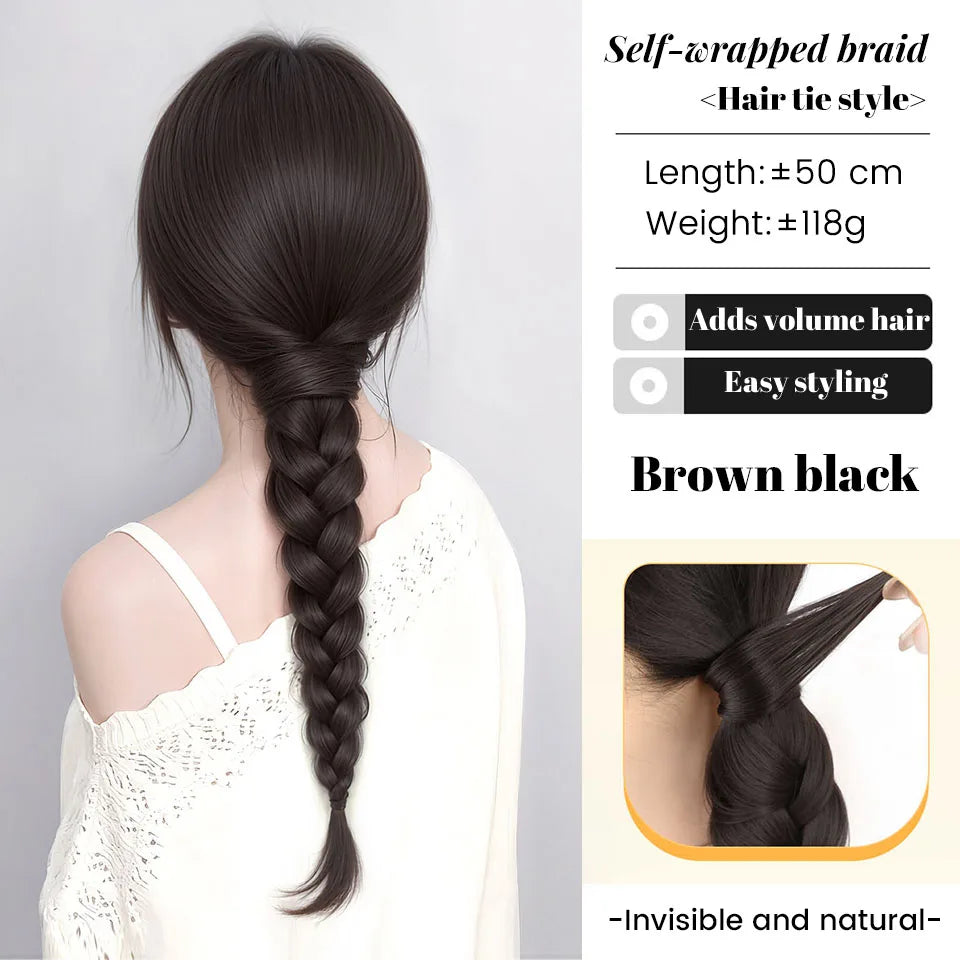 20-Inch Braided Ponytail Extension for Effortless Hairstyles - 15