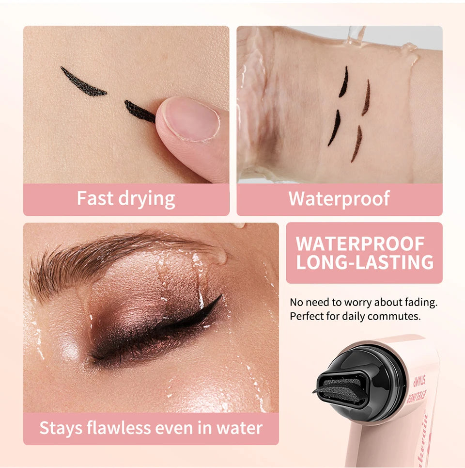 Waterproof Double-Wing Eyeliner Stamp for Beginners and Quick Makeup - 12