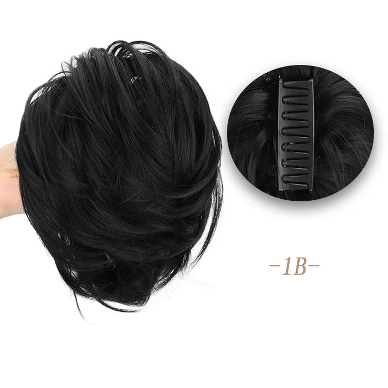 Short Layered Straight Claw Clip Ponytail Extension for Women - 13