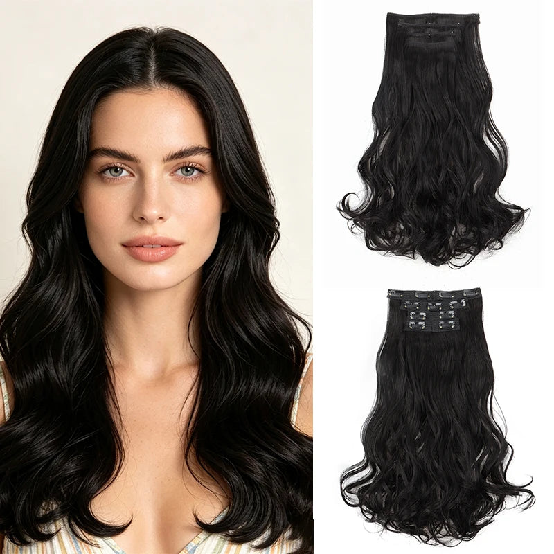 16-Inch Wavy Clip-In Hair Extensions for Instant Volume - 16