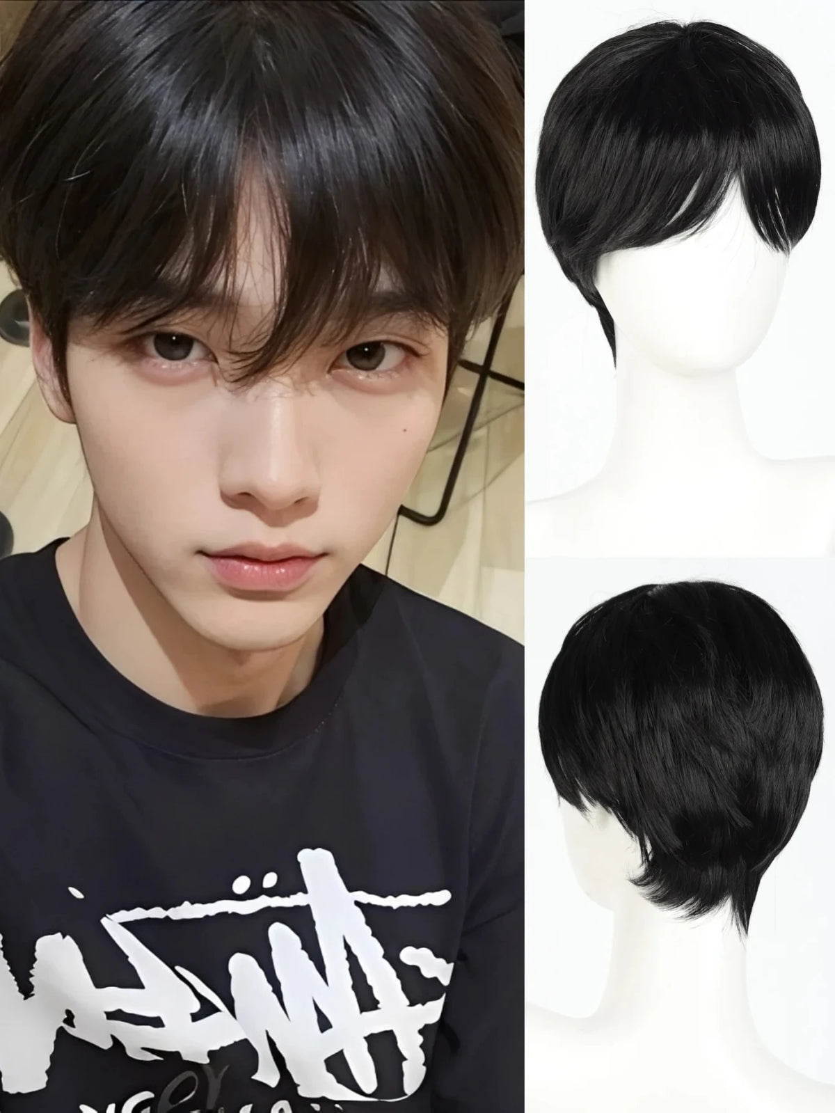 Short Mullet Anime Cosplay Wig with Bangs