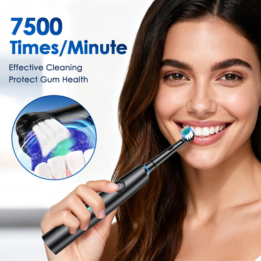 3D Rotating Electric Toothbrush for Adults with 5 Deep Cleaning Modes