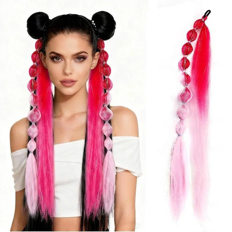 Ombre Bubble Ponytail Extension for Y2K Party Hairstyles