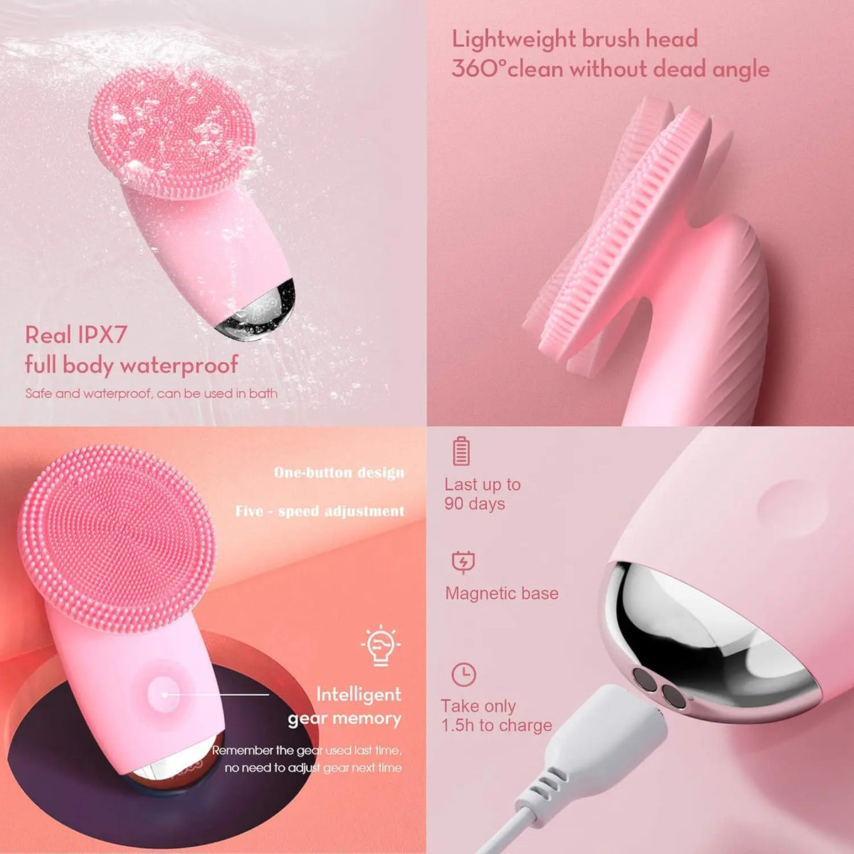 Electric Silicone Face Cleansing Brush for Deep Pore Exfoliation