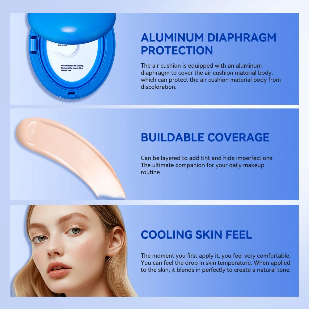 Long-Lasting Cushion Foundation with Sun Protection and Semi-Matte Finish