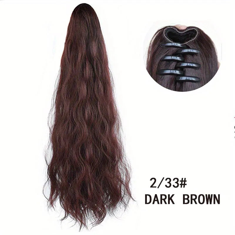 20-Inch Long Curly Claw Clip Ponytail Hair Extension