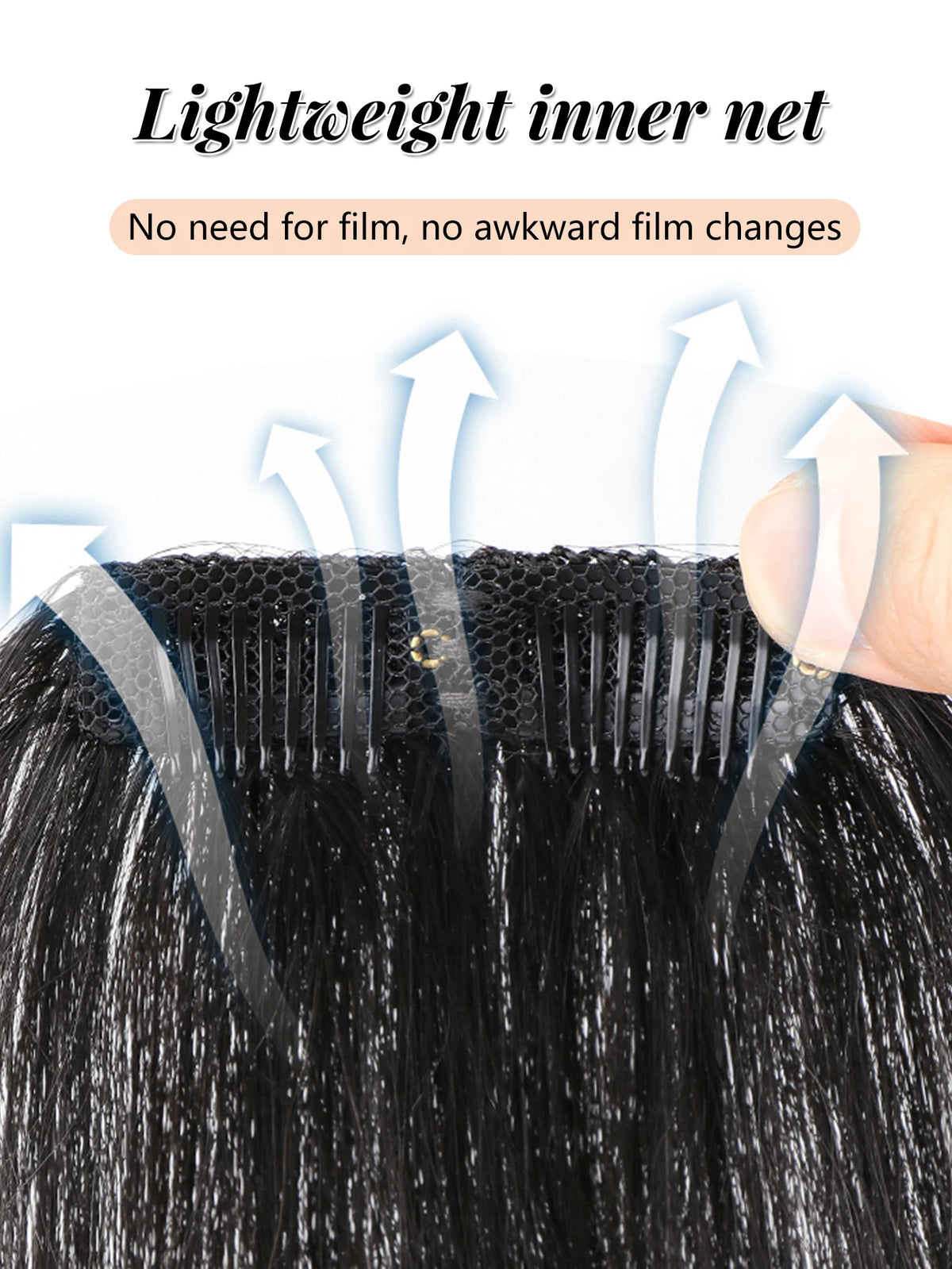 Clip-In Hair Bangs for Men High Forehead Coverage