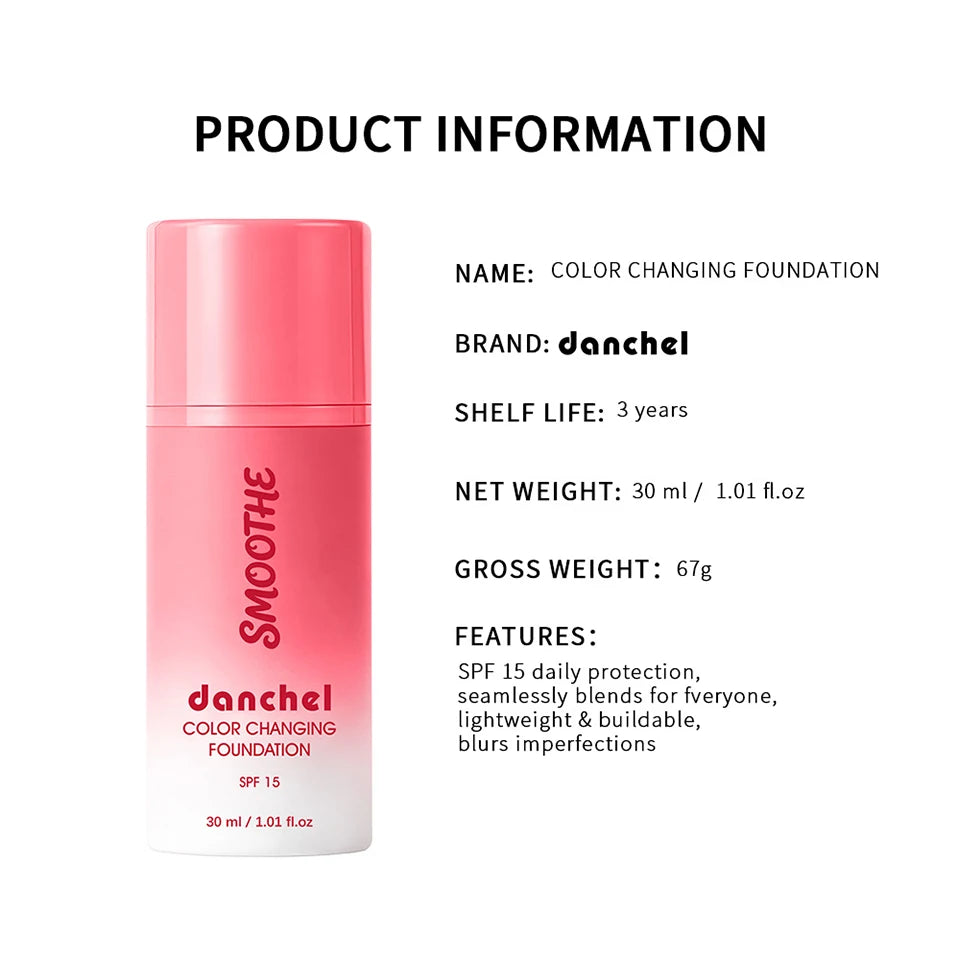Color-Changing Liquid Foundation for Flawless Skin Tone Matching - 18