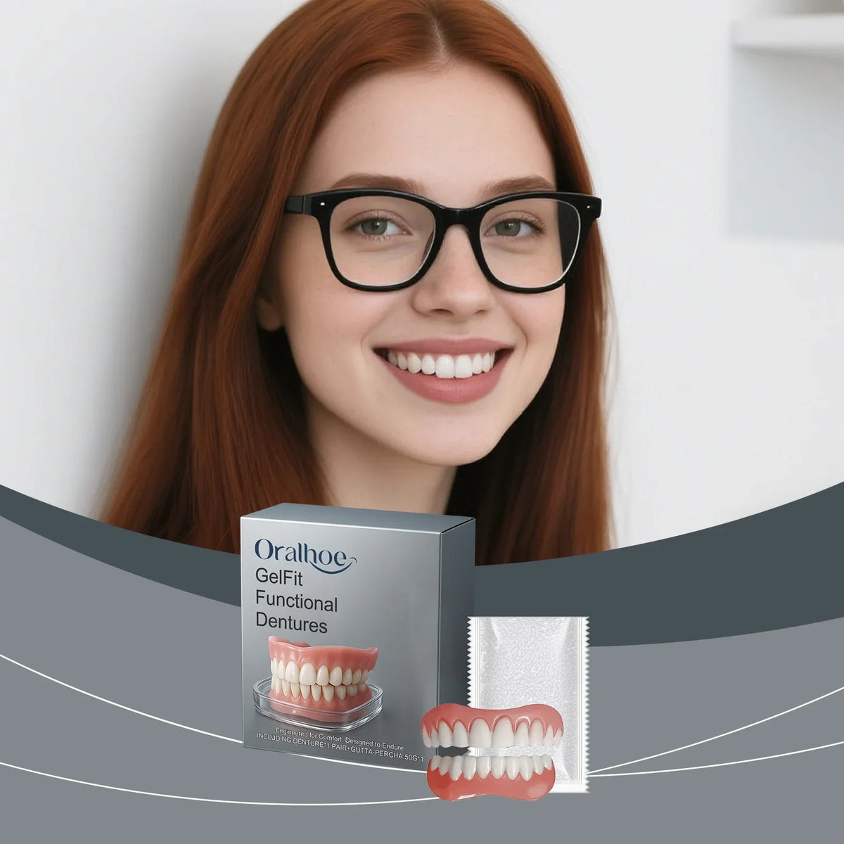 Temporary Cosmetic Denture Kit for Missing Teeth and Smile Restoration