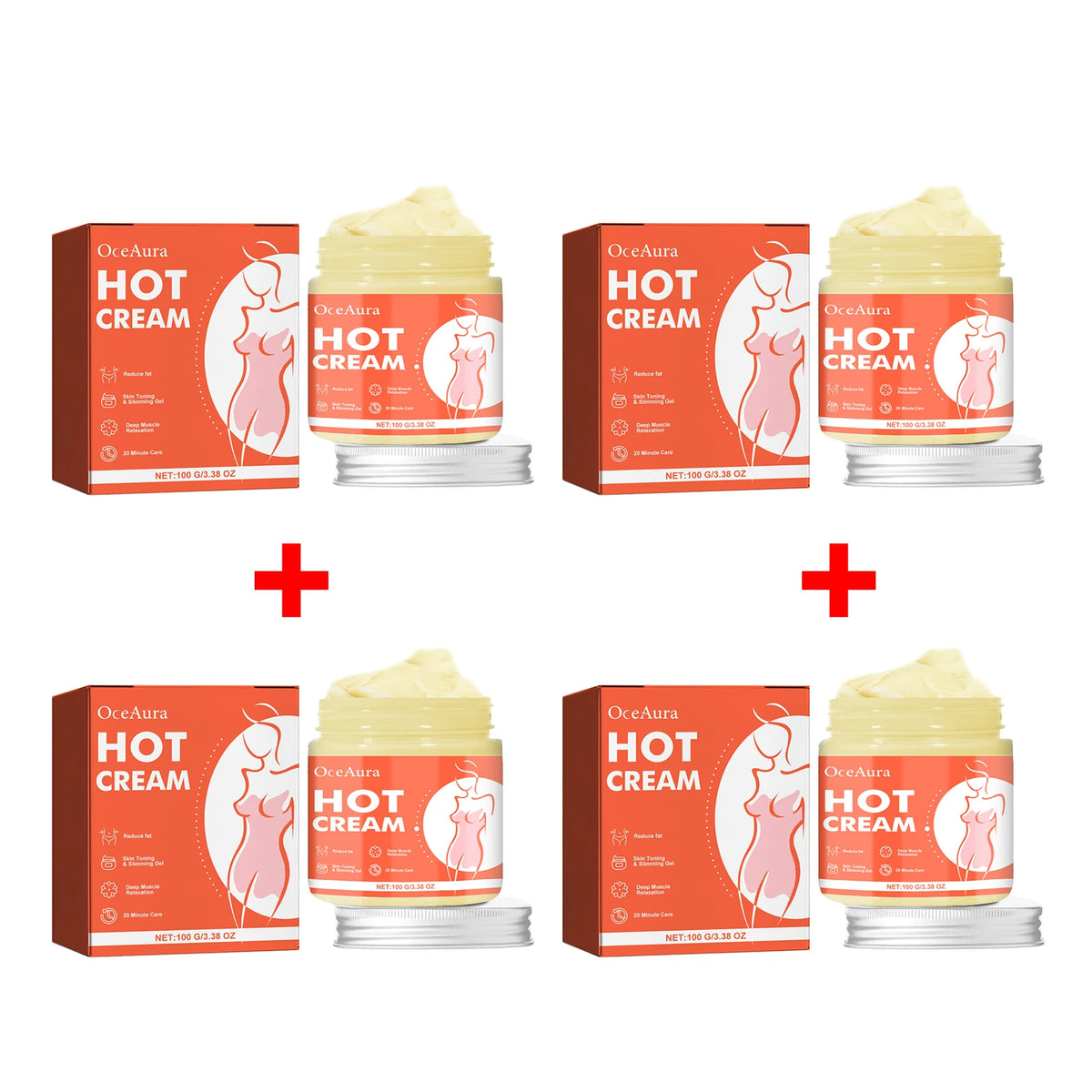 Anti-Cellulite Hot Massage Cream for Body Slimming and Skin Tightening