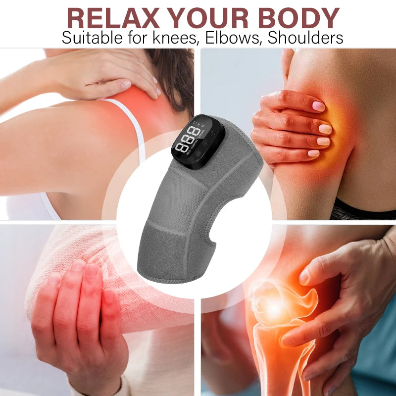 Cordless Heated Vibration Massage Wrap for Knee, Shoulder and Elbow