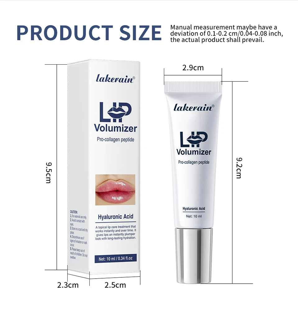 Hydrating Hyaluronic Acid Lip Plumper Oil for Smooth Glossy Finish